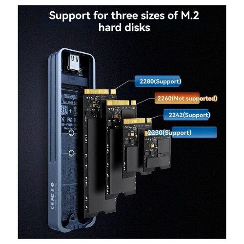 ITGZ Fingerprint Encryption M.2 Solid State Mobile Hard Disk Box SSD Computer Mobile Phone External Box RTL9210 2