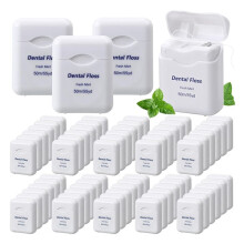 60 Stuks Tandzijde in Bulk met Muntsmaak, 50 Ml Per Stuk. Reistandzijde, Mondverzorging voor Tanden en Bescherming, Wit.