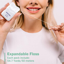 60 Pack Dental Floss Bulk Mint Flavored 50m Each Travel Dental Floss Oral Care for Teeth and Protection White