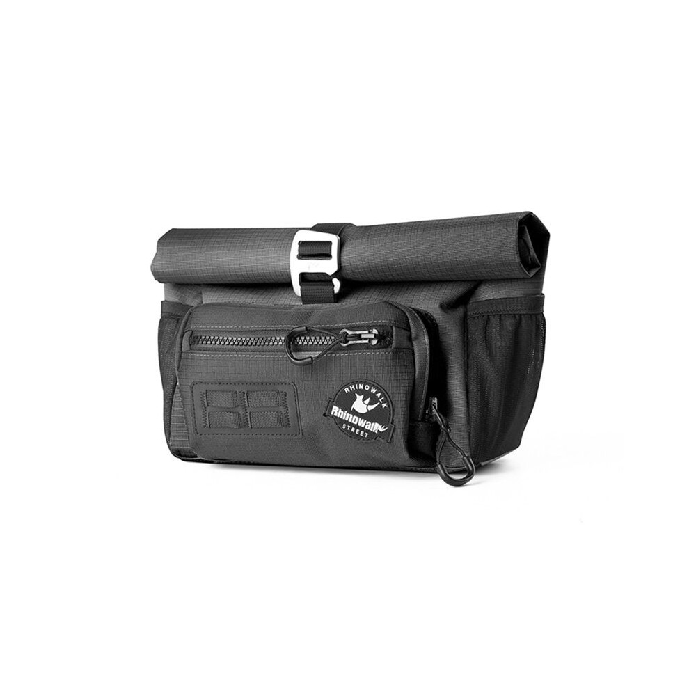 Rhinowalk Bike Handlebar Bag 4L Quick Release Urban Cycling Front Basket Storage Bag Shouler Bag For Folding Bike Black 4713828825095