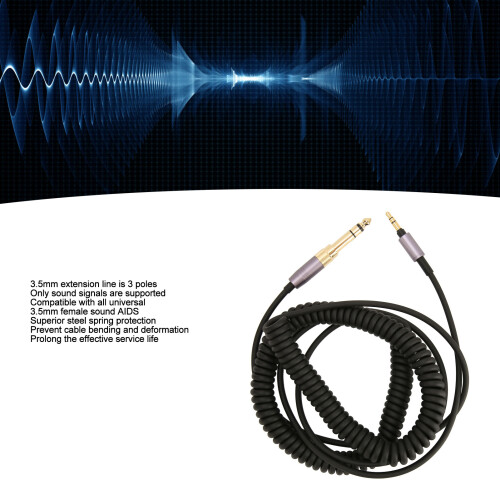 3.5mm Sound Spring Cable 5m OFC Retractable Cord for Car, Tablet, PC 2