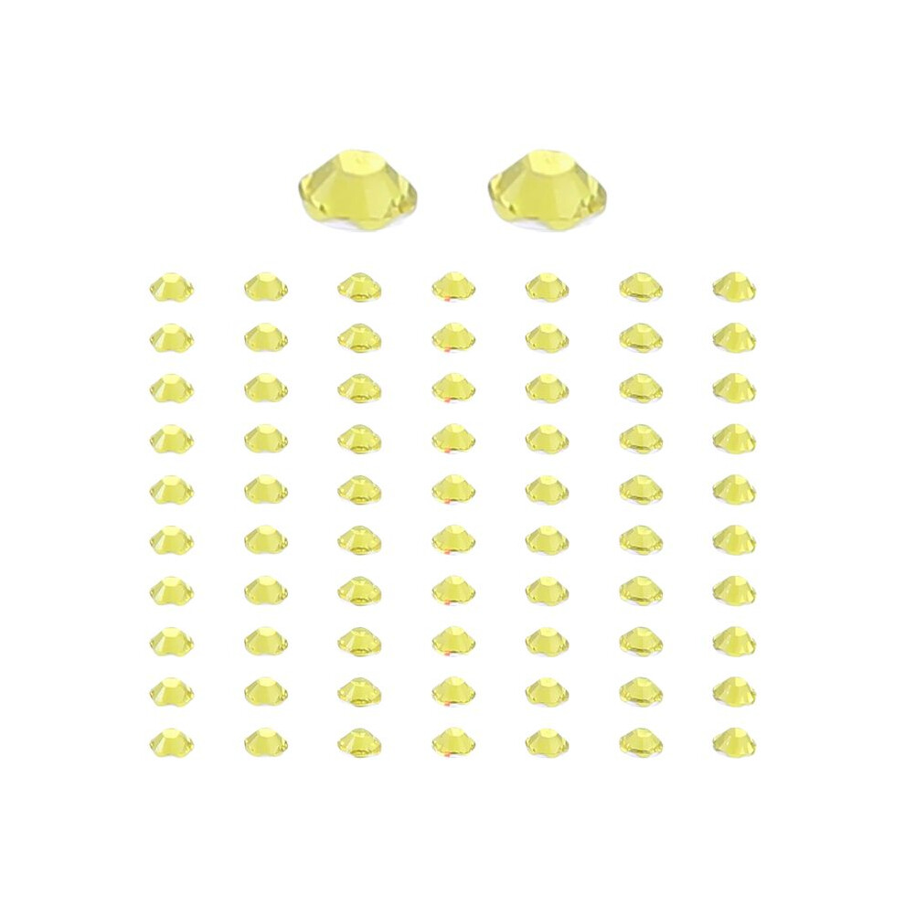 2000pcs Crystal Flatback Acrylic Rhinestones Beads Nail Art (Lemon Yellow)