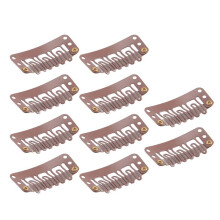 10pcs Brown Snap Clips U-shape Metal Clips for Hair Extensions DIY