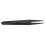 Industries Round Tip Straight Plastic Anti-static Tweezers Black 10Pcs 5