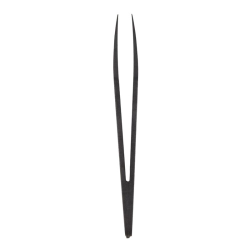 Industries Round Tip Straight Plastic Anti-static Tweezers Black 10Pcs 1