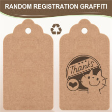 Pack 100 Rustic 40mmx70mm Scalloped Paper Card,Blank Brown Tag,Gift Tag,Luggage Tag,Price Label - Small (100)