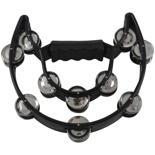 Compact Double Half Moon Music Tambourine Percussion Tamborine Drum Durable 1