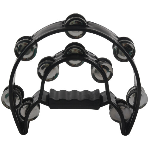 Compact Double Half Moon Music Tambourine Percussion Tamborine Drum Durable 2