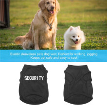 Pet Winter Clothes Puppy Dog Cat Vest T Shirt Coat Dress Sweater Apparel "SECURITY", Black L