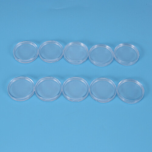 10 pcs Small round transparent plastic coin capsules box 33mm 2