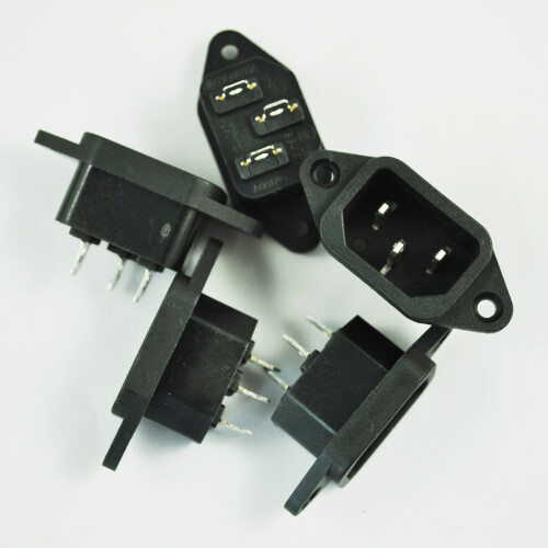 5 x Conector Enchufe Macho de Entrada 3P IEC 320 C14 CA 250V 10A 2