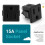 Prise de courant CA 125V 15A Prise de sortie USB Noire 3