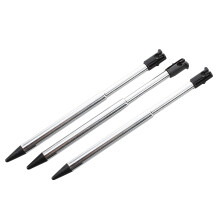 3 Pcs Silver Tone Black Plastic Stylus for 3ds