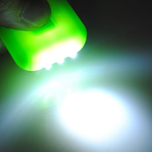 10X  Solar Power Rechargeable 3LED Flashlight Keychain Light Torch Ring New - green 2