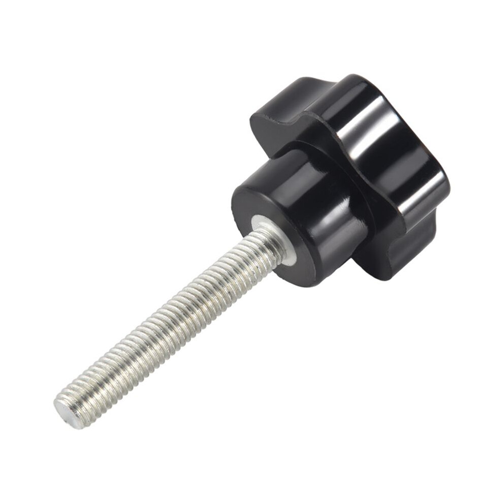 M8 X 50Mm Thread Replacement Star Hand Knob Tightening Screw Black Silver Tone 4712490070529