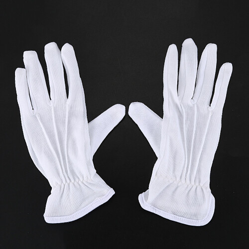 Pair Protective Anti-Slip White Cotton Work Driving Gloves 1