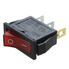 Rocker   OFF Bright Bipolar 28x10mm 250V 15A 3 Terminals RED
