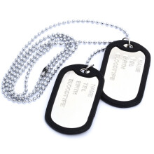 Kettingketting Hanger 2 Plaat Identiteit Dog Tag Legering Mode Heren