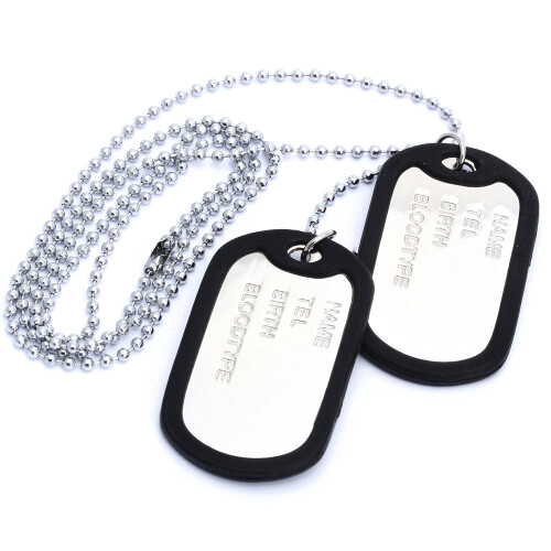 Kettingketting Hanger 2 Plaat Identiteit Dog Tag Legering Mode Heren