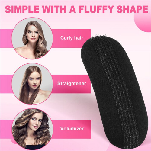 2 Stuks Zwarte Spons Haarclip Volume Bumpit Padding Bun Updo 2