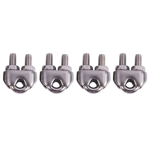 4pcs stainless steel cable clip saddle clamp for ropes 0.3cm 3mm wire