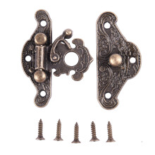 Antieke Retro Vintage Decoratieve Klink Houten Sieradendoos Hasp Pad Borstslot Maat: Extra Klein