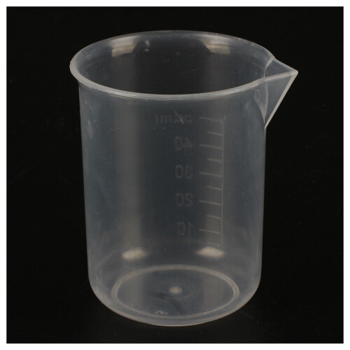 2 pcs 50 ml laboratory plastic water liquid measuring cup Transparent 2