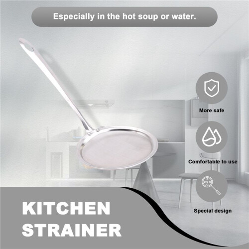 Kitchen Stainless Steel Mesh Hanging Oil Filter Net Strainer Scoop 1