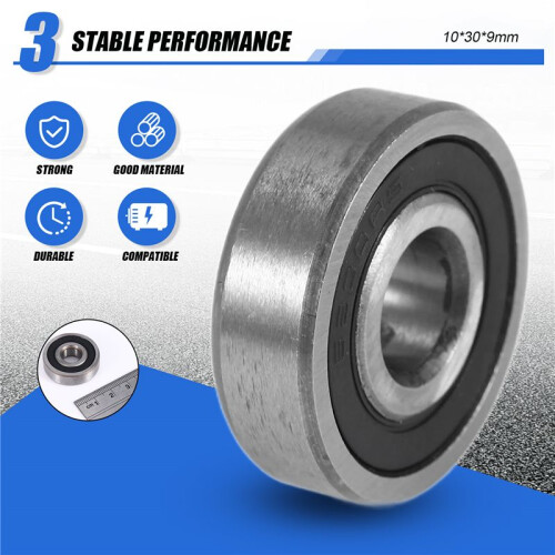 6200RS Shielded single row deep   bearing 10mm x 30mm x 9mm 2 pieces 1