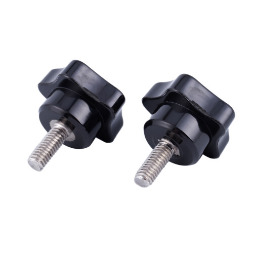 M6 x 15mm Male Thread Screw Star  Locking Screw Handle Black 2 Pcs 2