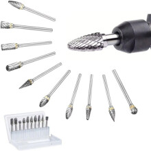 Carbide Burr Set Compatible Rasp Bits Accessories for Woodworking Drilling Metal Carving Engraving Polishing