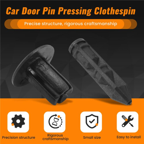 100Pcs Car Molding Door  5mm Hole Plastic Rivets Fixing Black. 2