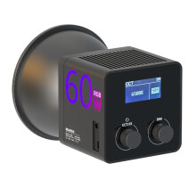 60W Photography Fill Light Portable COB RGB Video Light 2500-6500K Outdoor Studio Video Recording Photography EU Plug