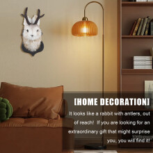 Regalo di Pasqua Teste di Coniglio Corna Decorazione da Parete Animali Cervi Supporto per Simulazione Casa Ornamenti D'Arte In Resina
