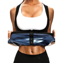 Sauna Sweat Vest for Women, Weight Loss Top with Zipper Design Heat Absorbing Polymer Fabric Compression Shirt for Gym Yoga Running, Lightweight Fast