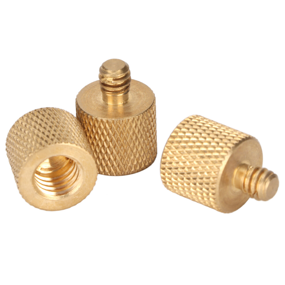 3Pcs Copper 1/4In Male To 3/8In Female Screw Adapter For Mic And Tripod 4091375309726