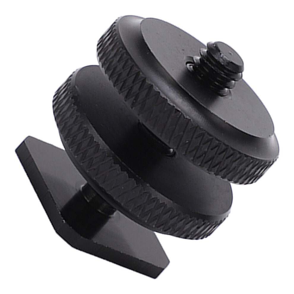 2-In-1 1/4Inch Dual Nuts Camera Cold Shoe Mount Adapter For Tripods & Flashes 8471375397118