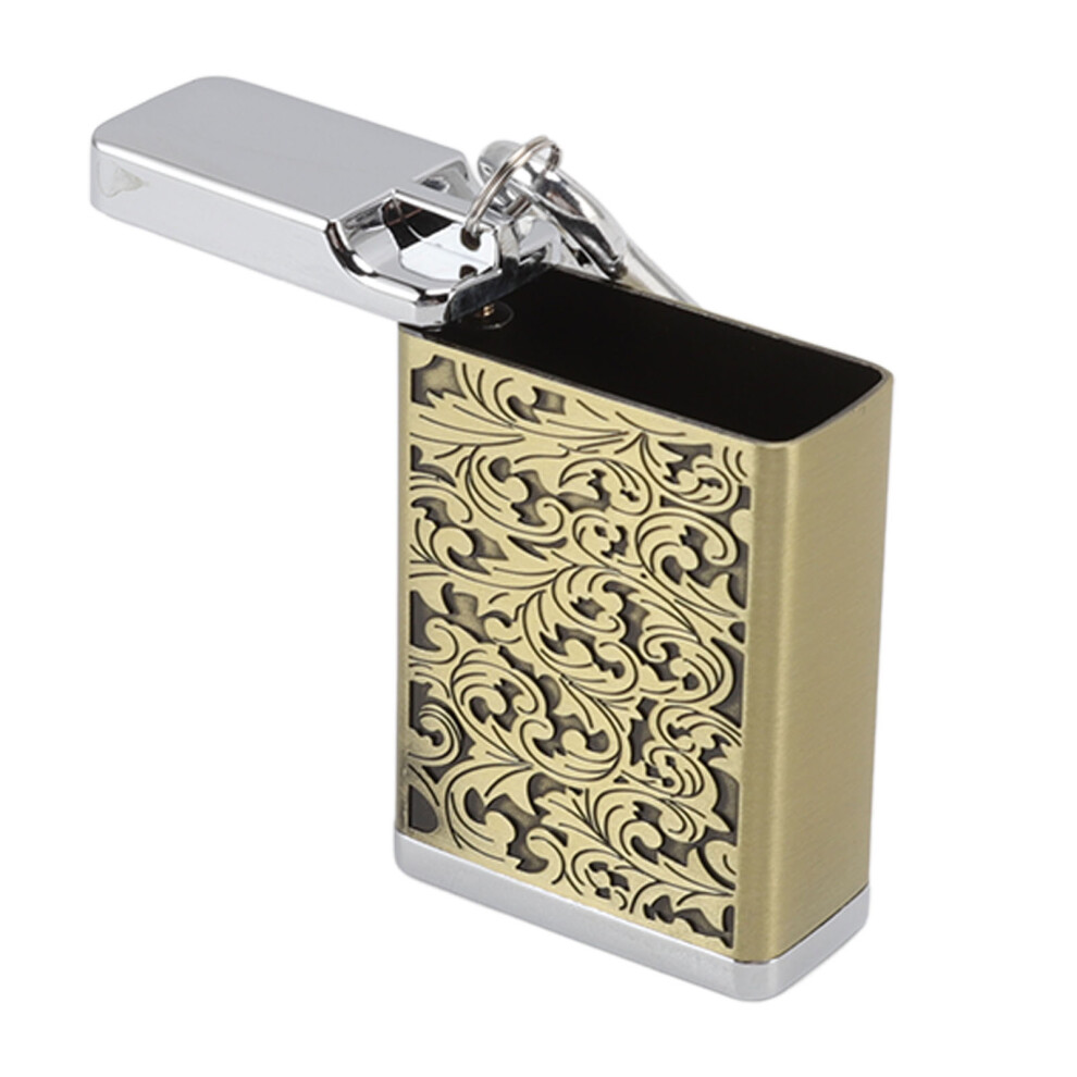 Gold Portable Aluminum Alloy Ashtray With Keychain Embossed Pattern Compact