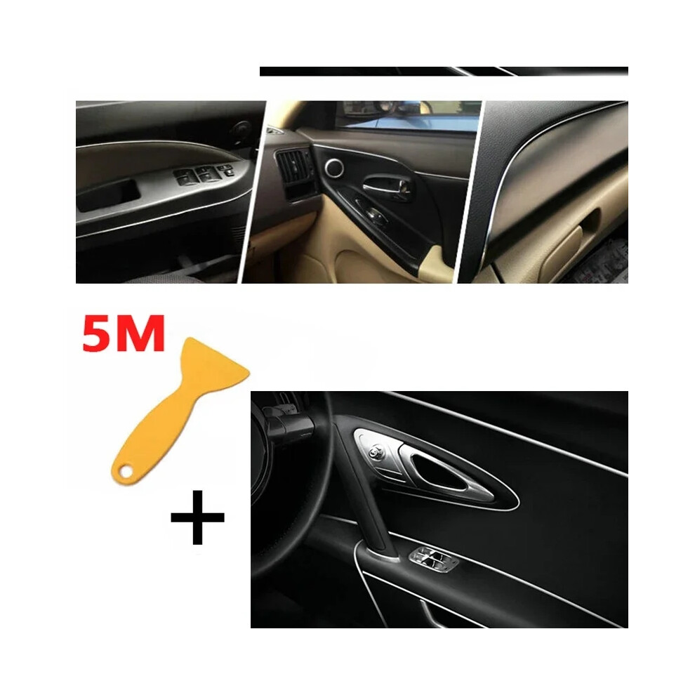 Carhome 5M Chrome Flexible Car Styling Interior Moulding Trimdecor Strip Gap Fill Pvc For Car Interior Exterior De Silver 6935161506938