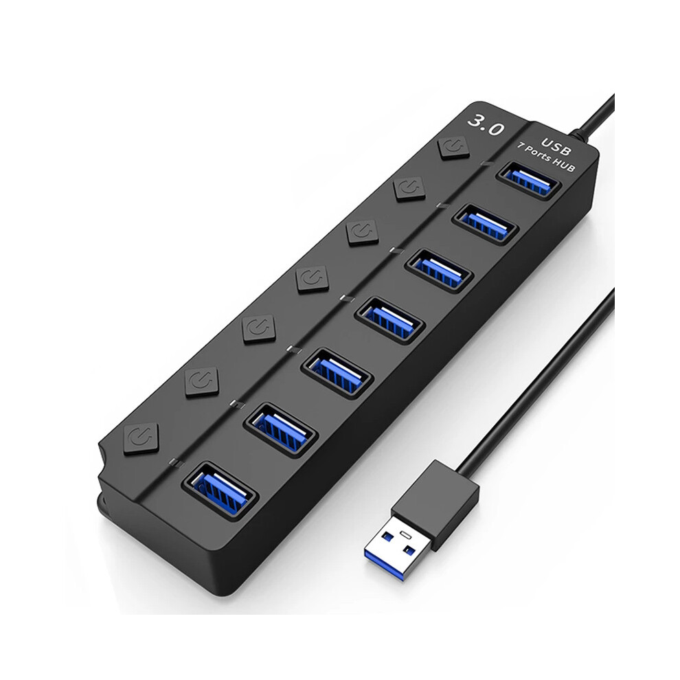 Inf Usb Splitter Usb 3.0 Hub 5Gbps 7-Port Individual Led On/Off Switches