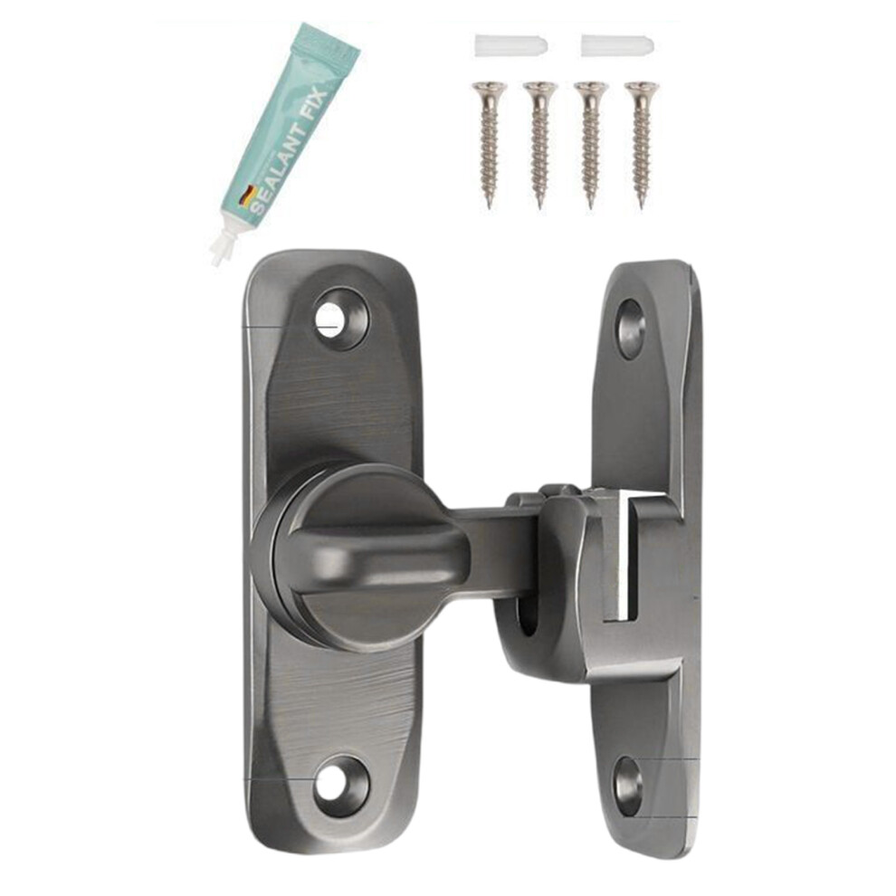 Zinc Alloy Flip Safety Door Lock Antitheft Buckle 90/180-Gray 7732000549014