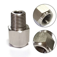 1Piece Oil Pressure Gauge Adapter 1/8" NPT Male To M10x1.0 Female Stainless Steel Oil Pressure Sensor Adapter Replacement