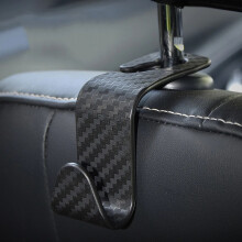 1Pcs Rückenlehnenhaken für Kohlefaser Kopfstütze für Fahrzeug Organizer Bügel für Einkaufstaschen Handtasche Autodekoration