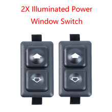 2 PCs für BMW E23 E24 E28 E30 323i 324D 520i 635 CSi 628 CSi 5Pin beleuchteter Power-Window-Schalter Lichtschalter Schwarzer 61311381205