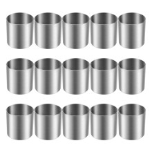 Y17A 15 Pieces Stainless Steel Mousse Rings Round Biscuit Cutter Cake Mold Kitchen Baking Pastry Tool For Tart,Fondant,Etc