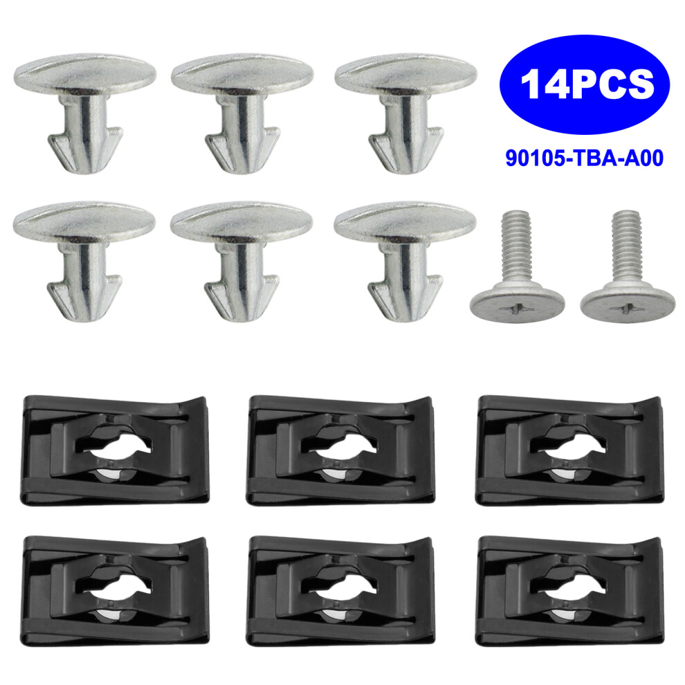 14Pc Car Engine Lower Cover Screw Bolt Access Pin Screw Fender Clip For Honda Accord 90674-Ty2-A01 90105-Tba-A00 6935161461503