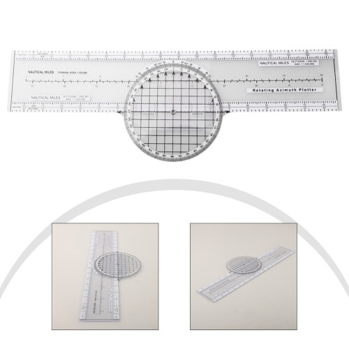 1pc Plotter Aviation Slide Ruler Aerial Plotter Azimuth Rotation Slide Ruler Navigation Engineering Ruler Flight Computer 1