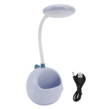 Cute Kids Lamp LED Desk Lamp For Child, Eye Protection Lamp With 360 Degree Bendable Neck USB Rechargeable Portable Design Pen Holder Kawaii Table Lig