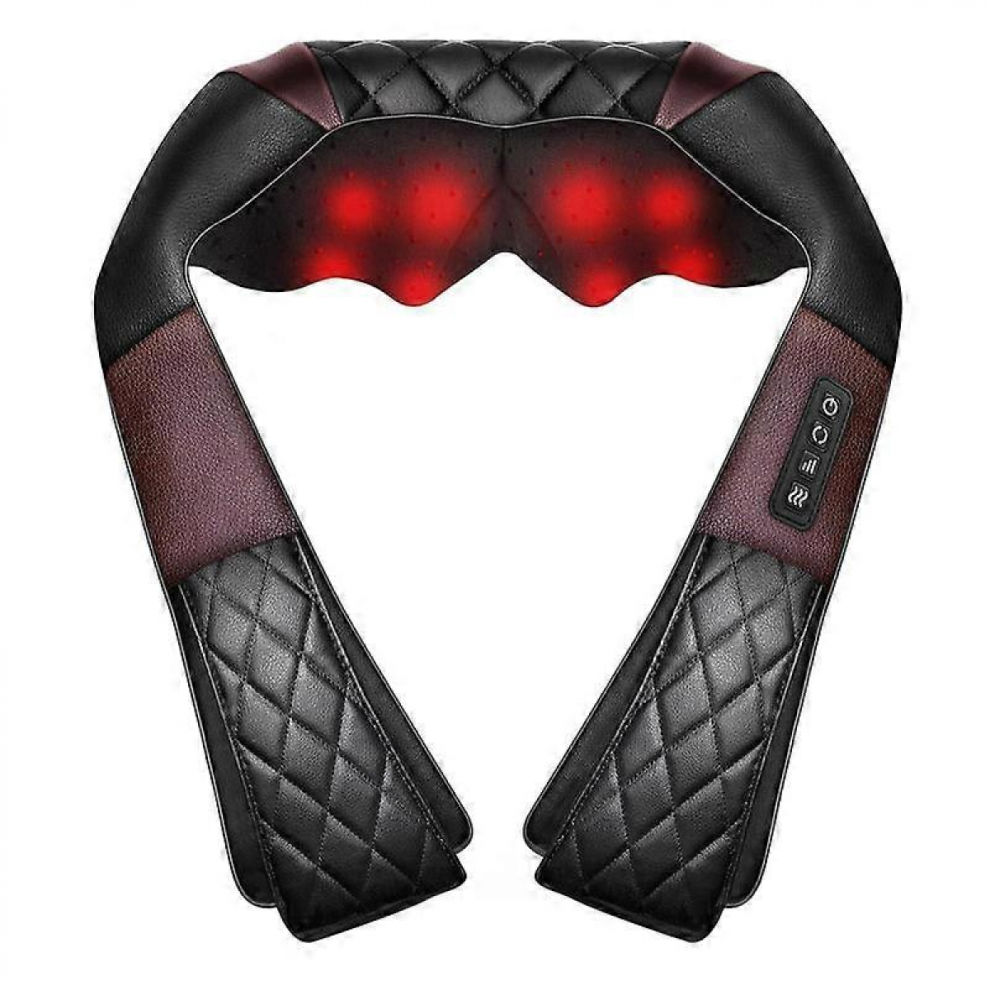 Brown Shiatsu Neck Back Shoulder Massager, Electric Car Massage Pillow For Neck Back Shoulder Foot Legblack &