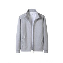 Men's Casual Long Sleeve Zipper Cardigan Sweatshirtlight gray3XL